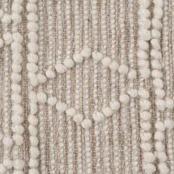 Alfombra crema de lana y algodón con relieve Boho 160x230cm