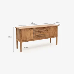 Aparador de madera de acacia Attic 160x45x78cm Clau&Chloe