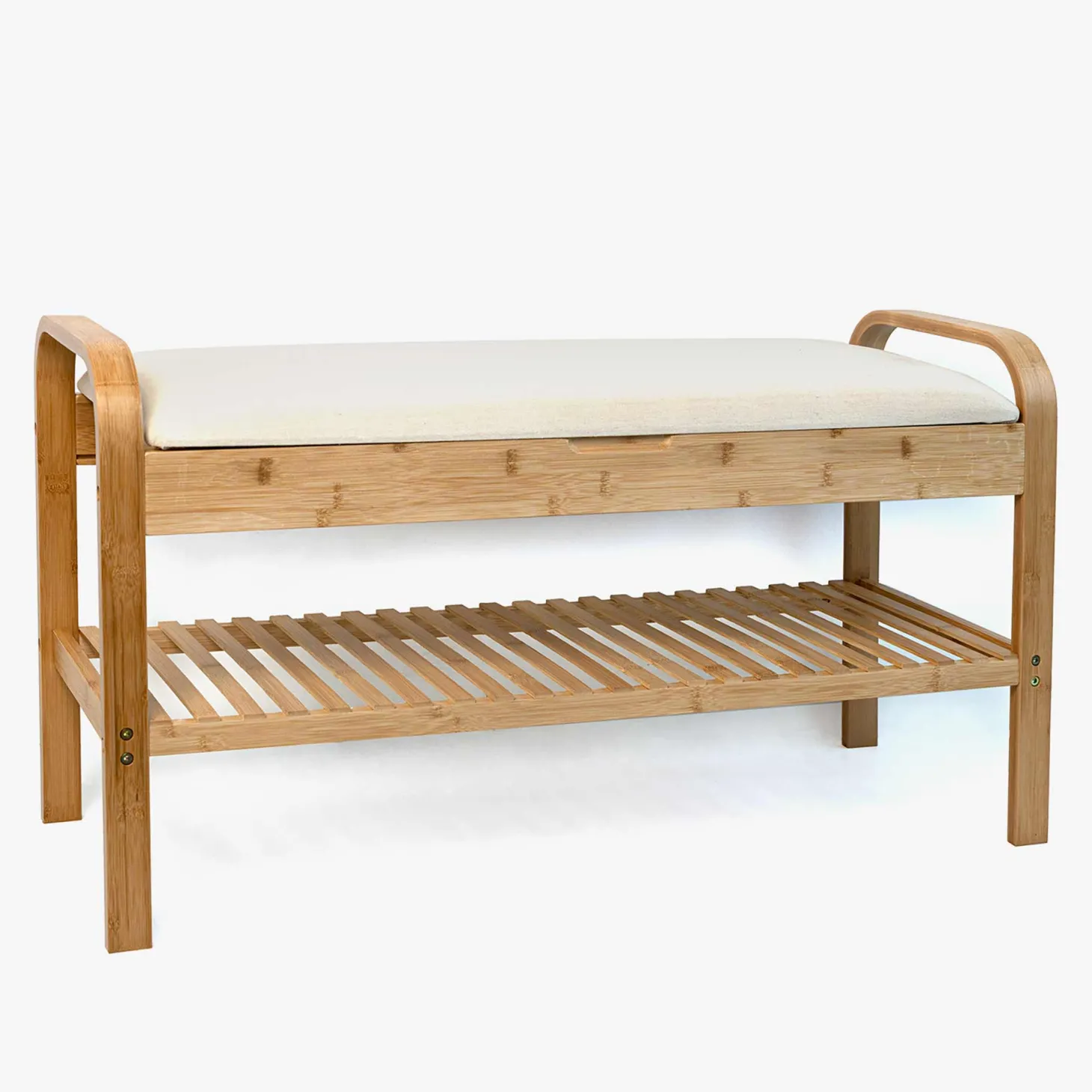 Banco zapatero blanco 90x33x50 Bambu