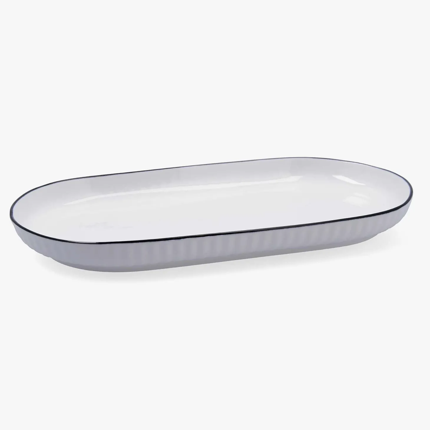 Bandeja oval de cerámica con relieve 32x16cm Siena