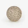 Bola decorativa de rafia dorada con luz LED Luys Ø15cm