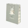 Bolsa de papel para regalo gris Nordic L