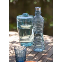 Botella de cristal azul Rustik 1L