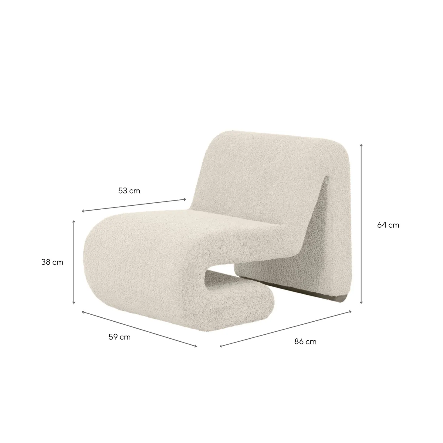 Butaca borreguito beige Ailen 59x86x64cm Clau&Chloe