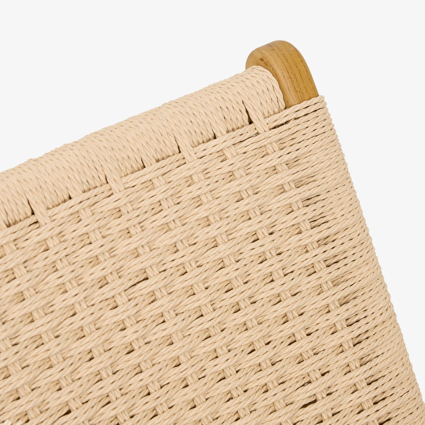 Butaca de madera de olmo y cuerda trenzada beige Alma 56x48x70cm Clau&Chloe