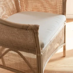 Butaca de ratán beige Milos 76x65x80cm
