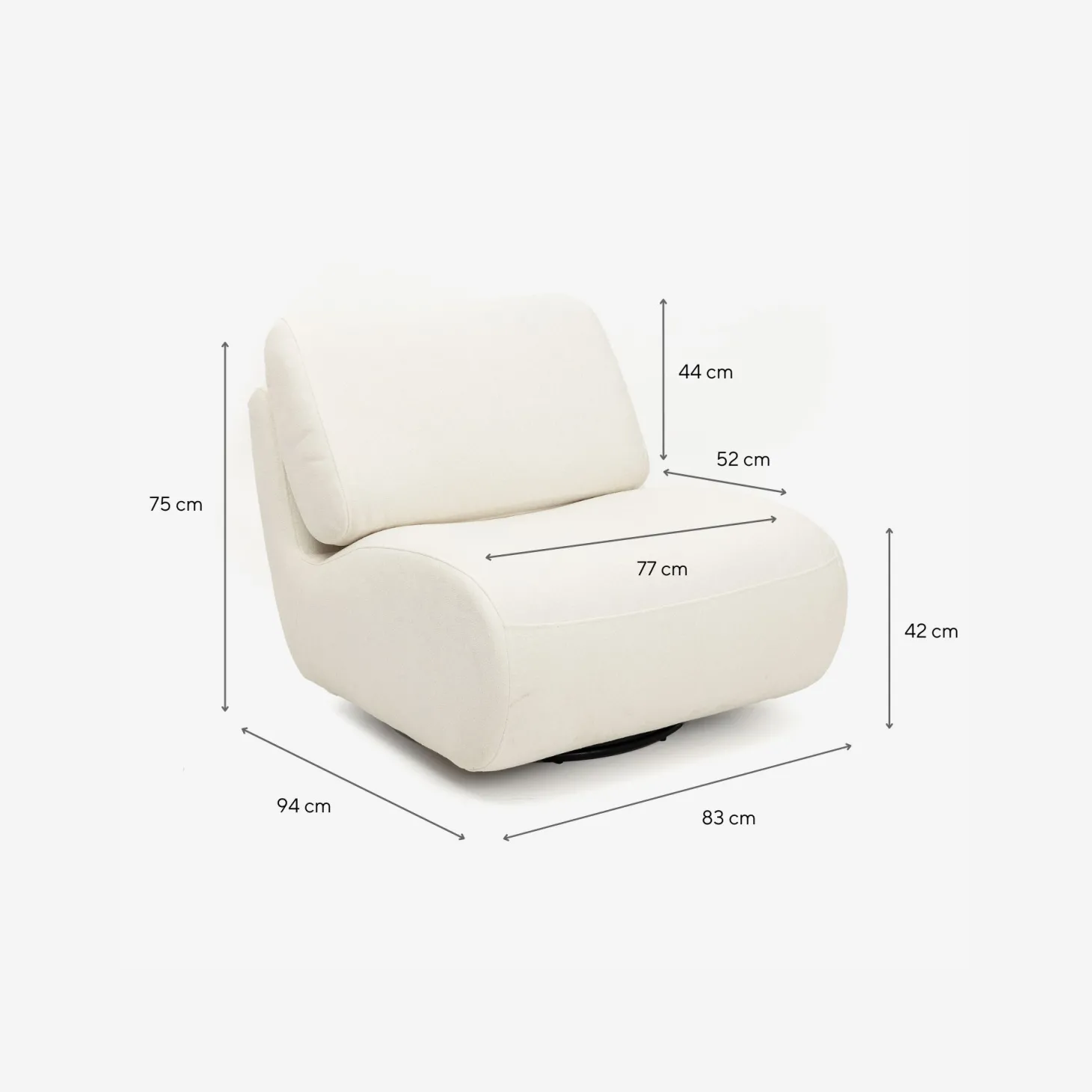 Butaca marfil Succor 83x94x75cm Clau&Chloe