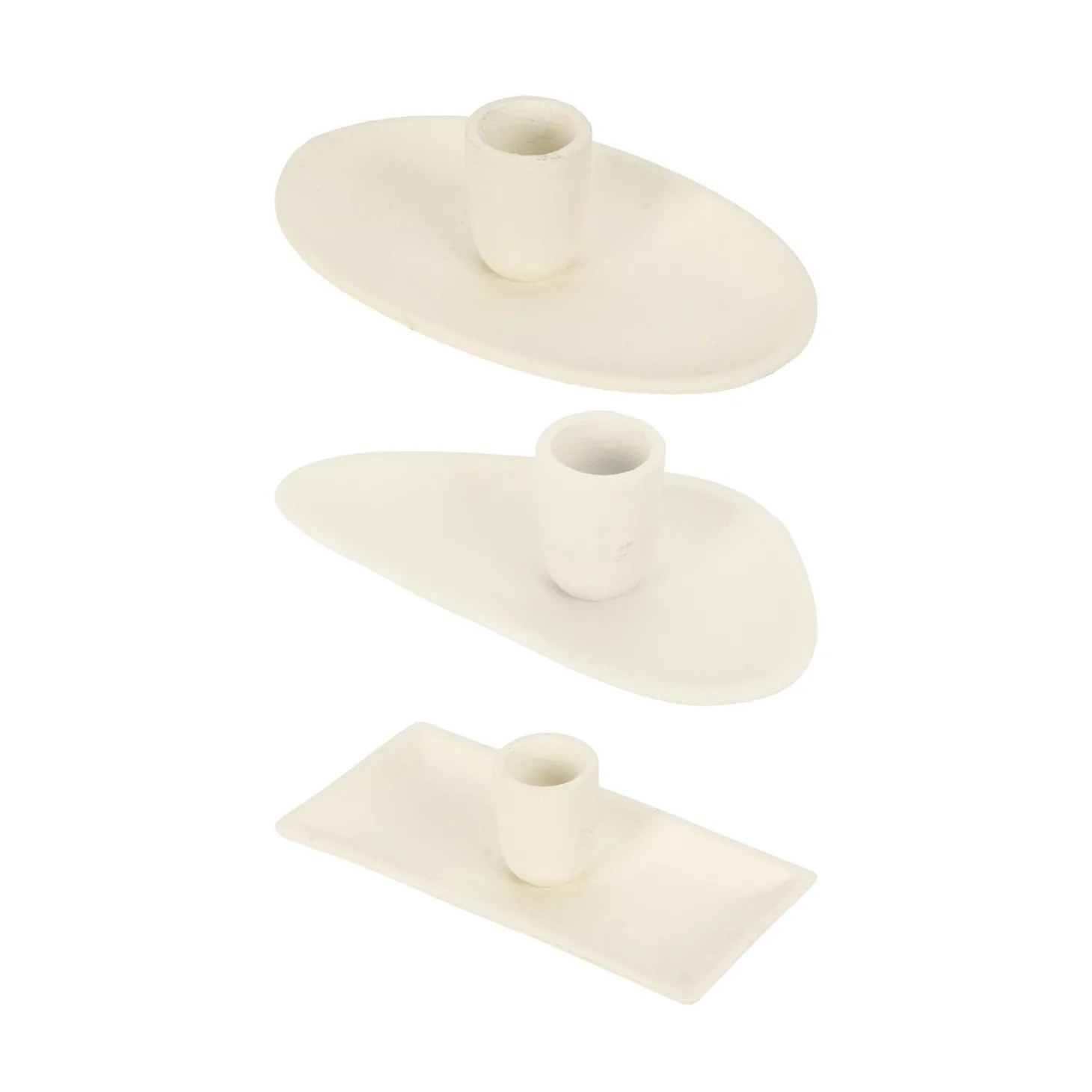 Candelabro de aluminio blanco 13x8x3cm