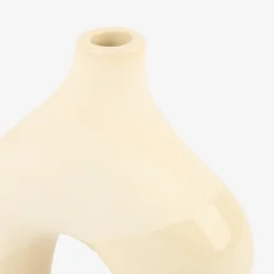 Candelabro de cerámica beige Capiro 15x15x6cm