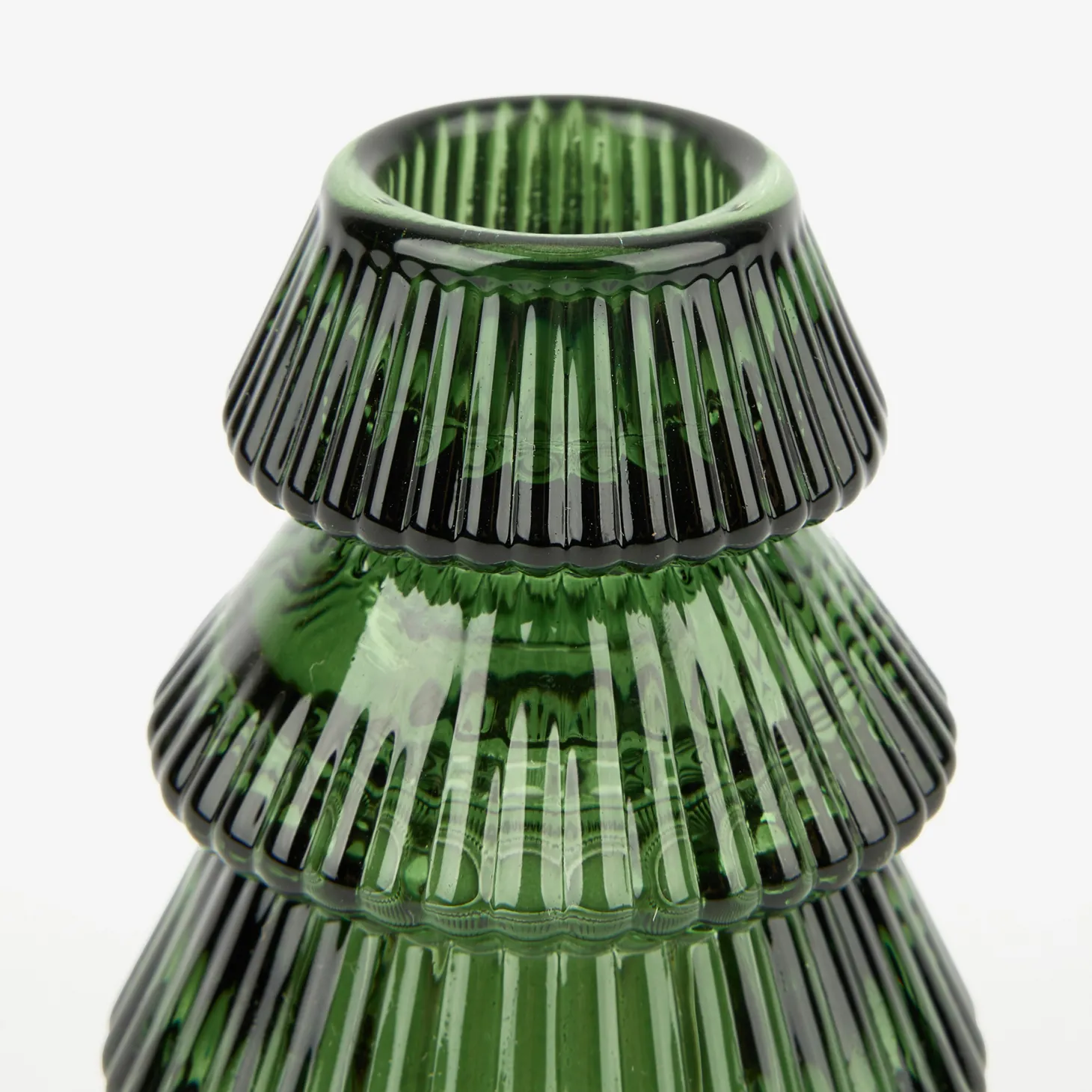 Candelabro de cristal verde Abeto Ø7x8cm