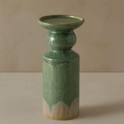 Candelabro de gres verde Narea 24cm