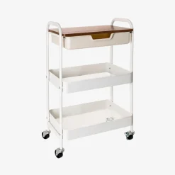 Carro de cocina de metal blanco Ulmar 47x31x75