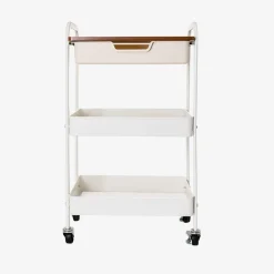 Carro de cocina de metal blanco Ulmar 47x31x75