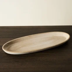Centro de mesa de madera beige 37x24cm