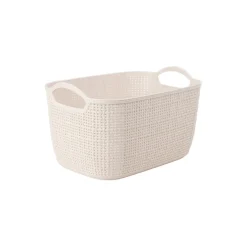 Cesta de polipropileno beige Badet 30x20x17cm
