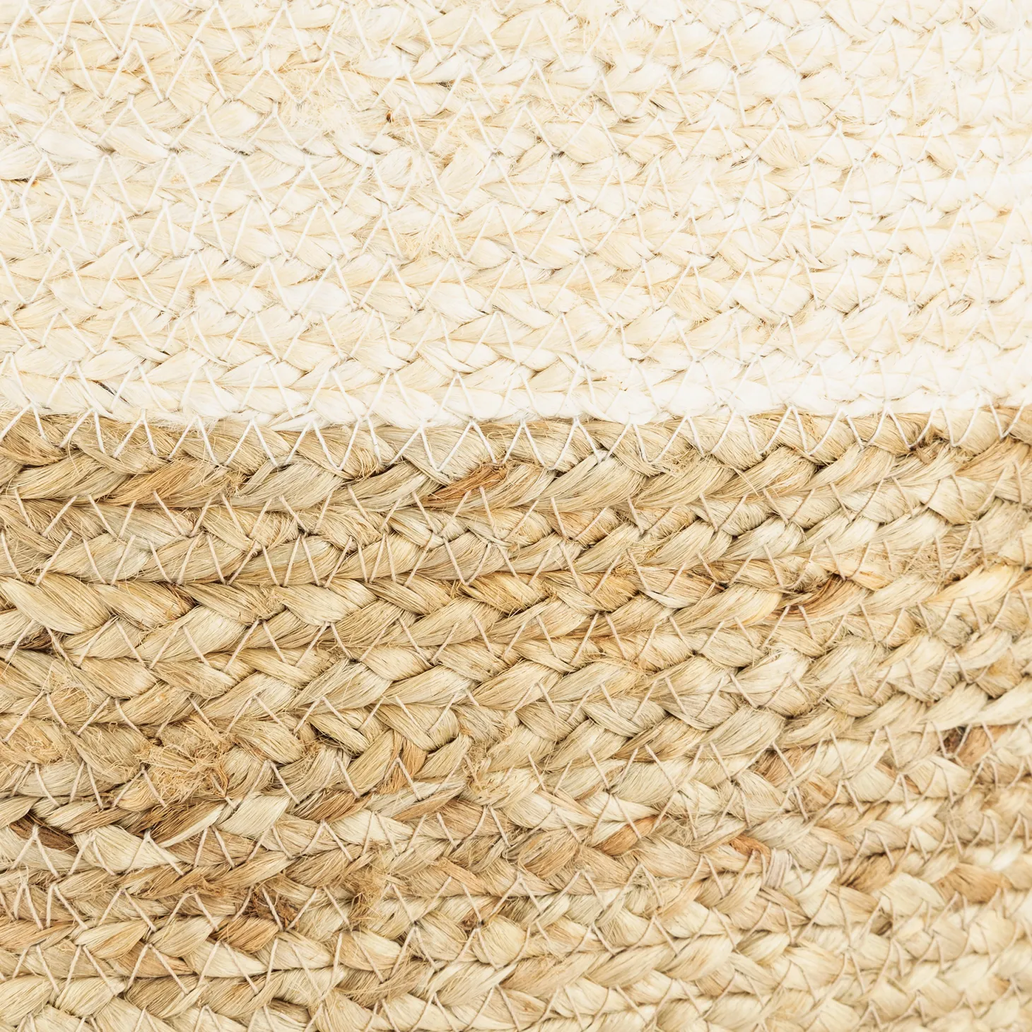 Cesta de yute blanca y natural Vide Ø35x33cm