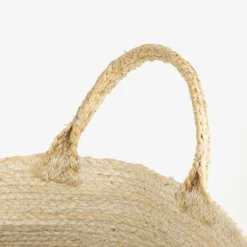 Cesta de yute blanca y natural Vide Ø30x28cm