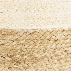 Cesta de yute blanca y natural Vide Ø30x28cm