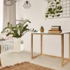 Consola de madera y cristal