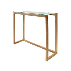 Consola de madera y cristal