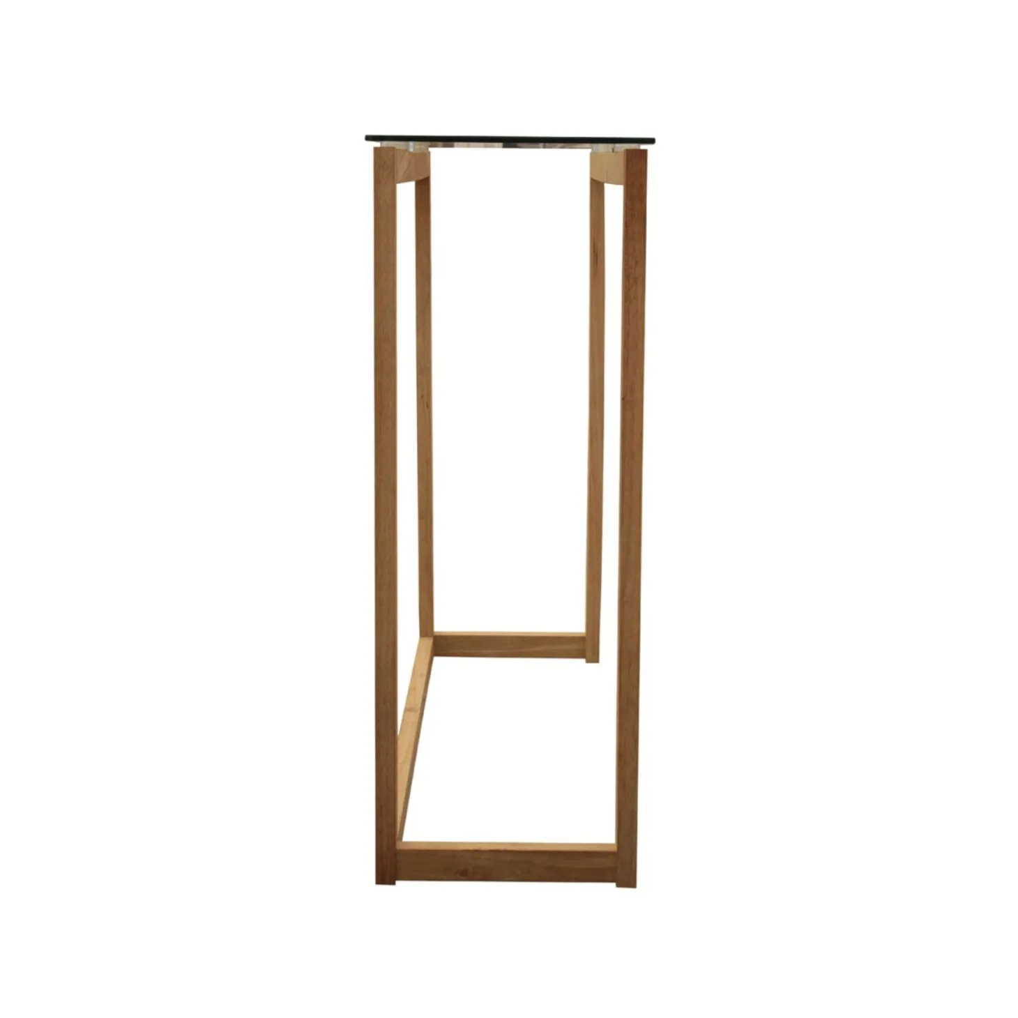 Consola de madera y cristal