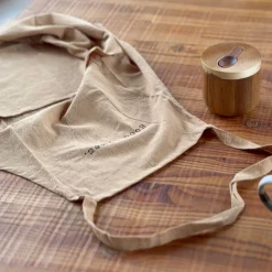 Delantal de cocina de algodón beige 80x70cm