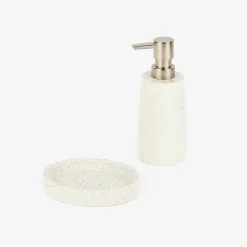 Dispensador de jabón de baño de poliresina granito Ø6x17cm