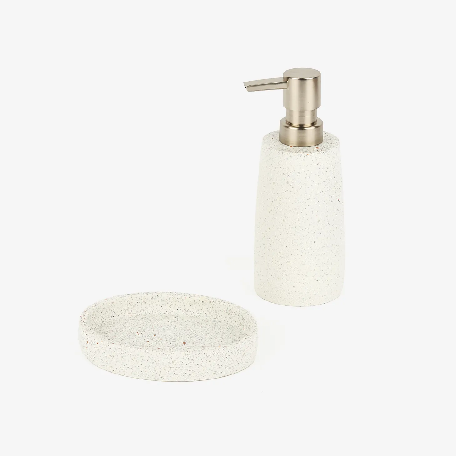 Dispensador de jabón de baño de poliresina granito Ø6x17cm