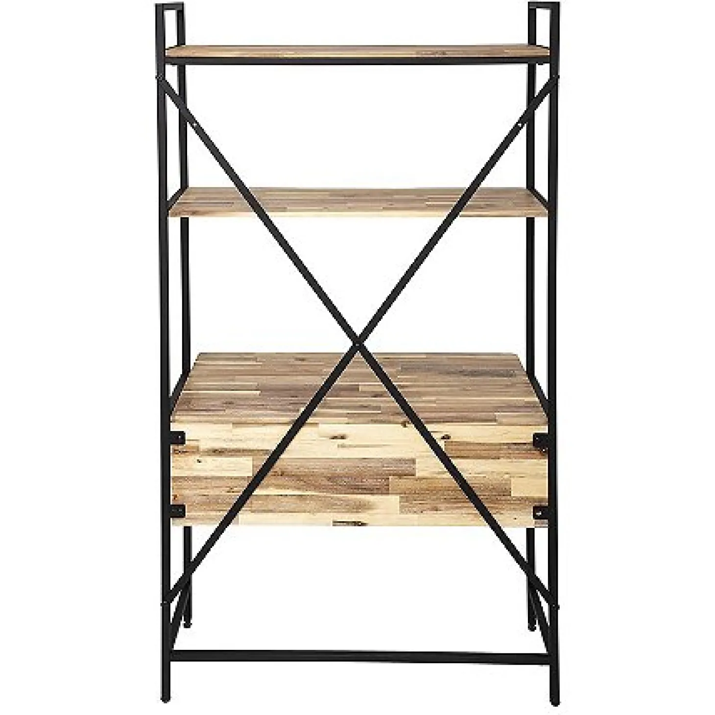 Escritorio con estantería de madera de acacia Aura 90x51x180cm