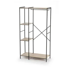 Estantería con perchero de acero y madera MDF Bruno 90x40x165cm