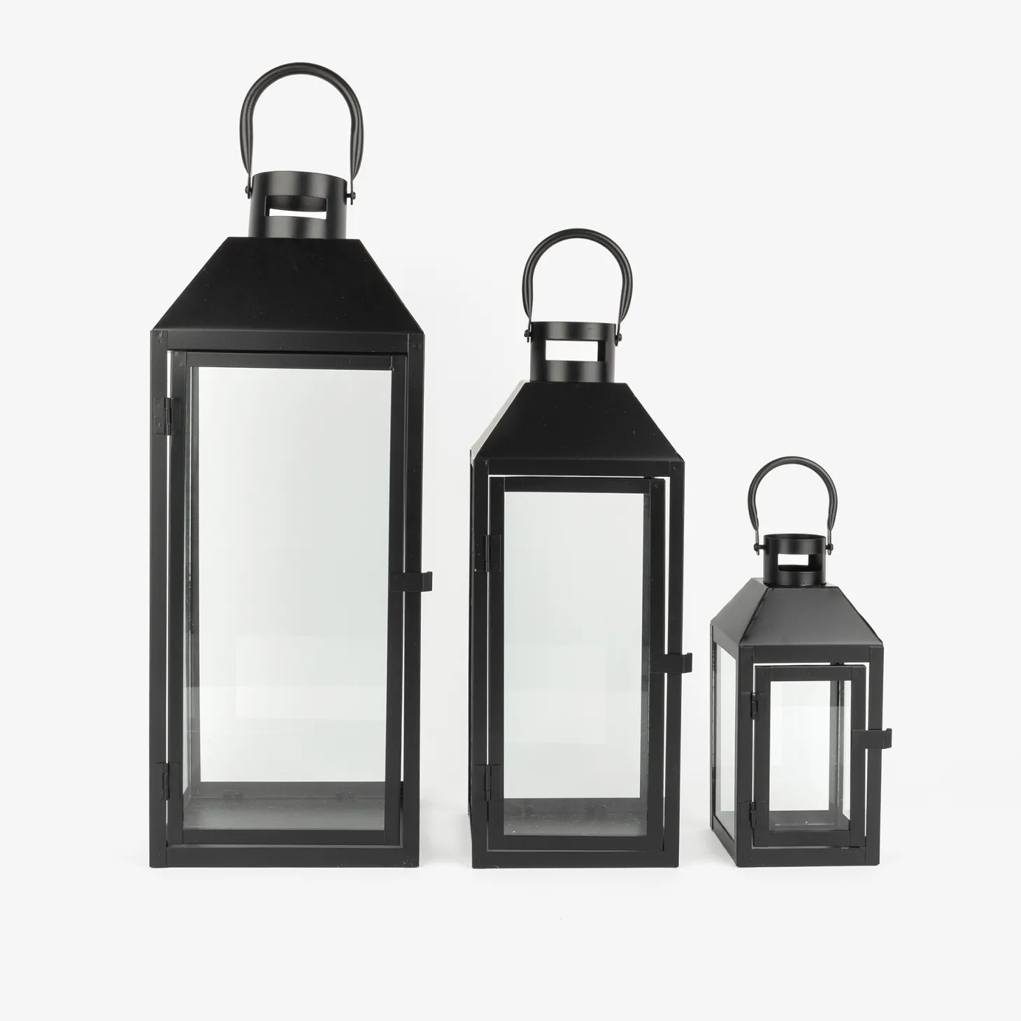 Farol de metal negro Fenjer Ø15x39cm