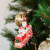 Figura decorativa de dolomita Santa Claus en tren 10,5cm