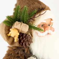 Figura decorativa Santa Claus con bolsa de regalos y trineo 60cm