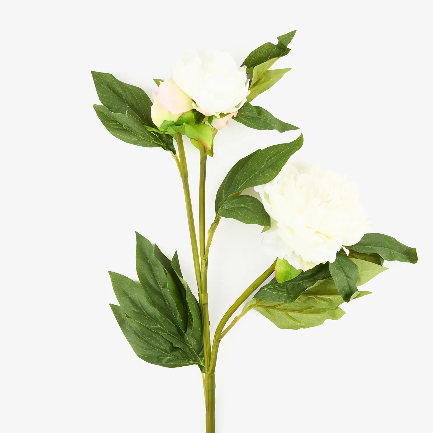 Flor artificial peonia blanca 72cm