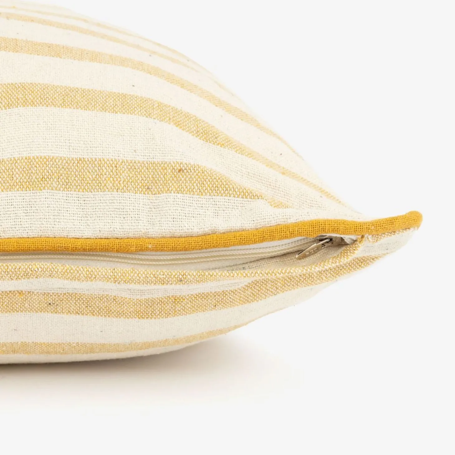 Funda de cojín de algodón con rayas amarillas Niza 45x45cm