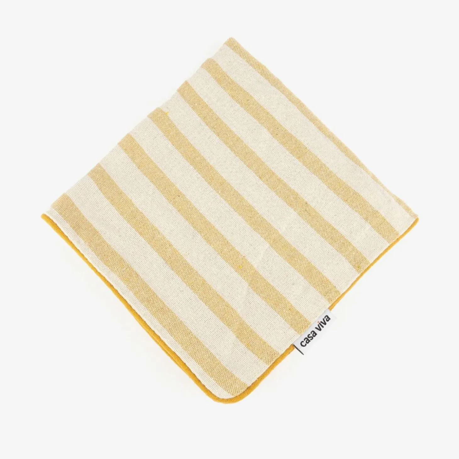 Funda de cojín de algodón con rayas amarillas Niza 45x45cm