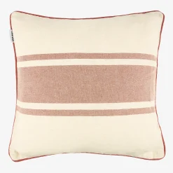 Funda de cojín de algodón rayas cobre Niza 45x45cm