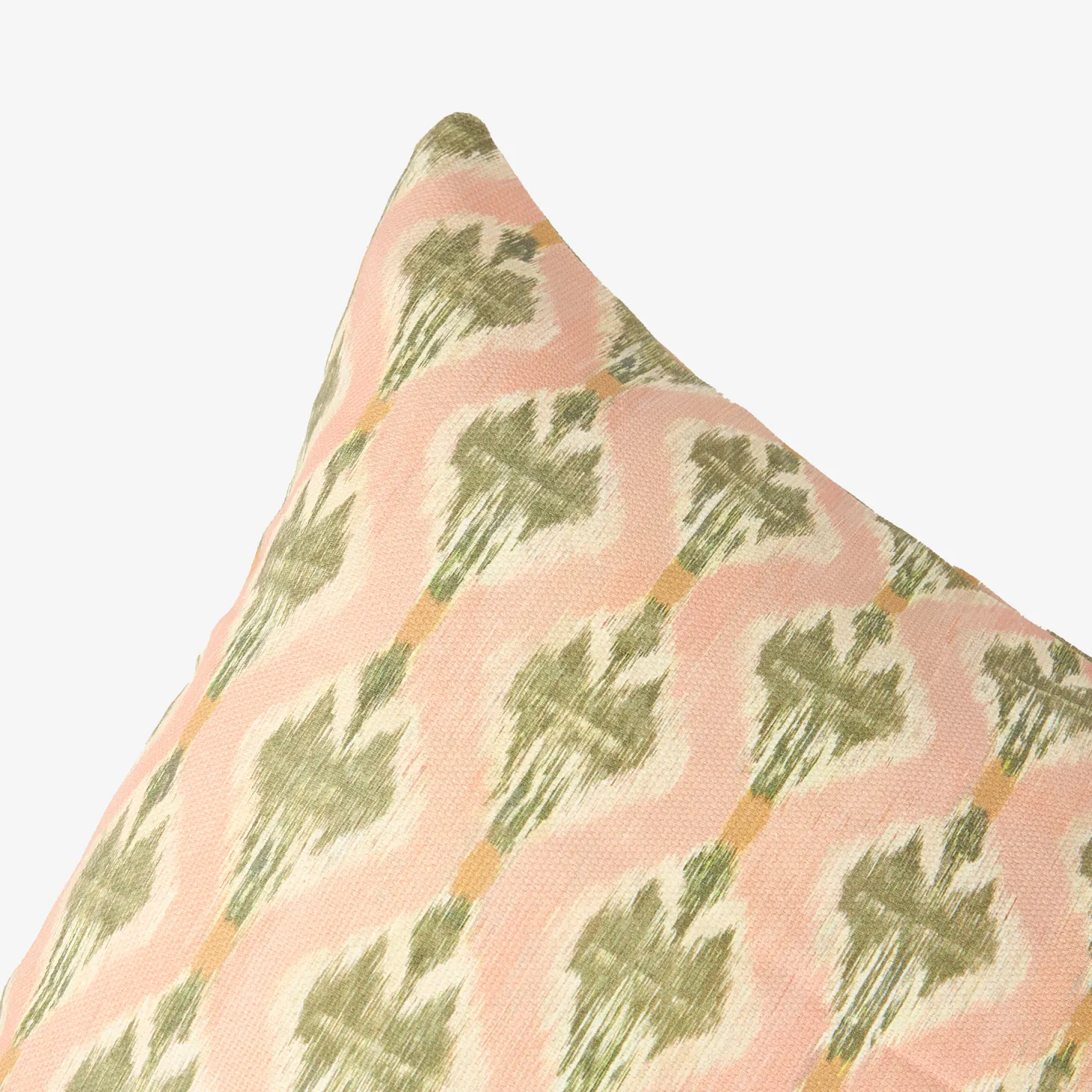 Funda de cojín de algodón rosa claro Ikat 45x45cm
