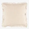 Funda de cojín de algodón volante beige Timoti 45x45cm