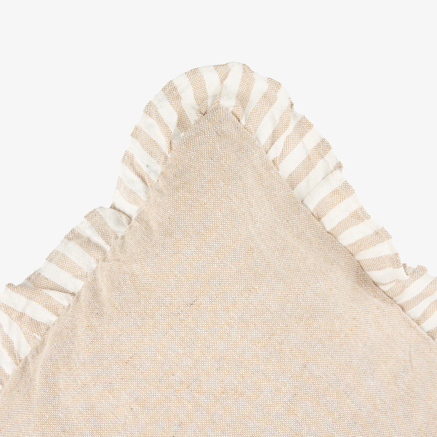 Funda de cojín de algodón volante beige Timoti 45x45cm
