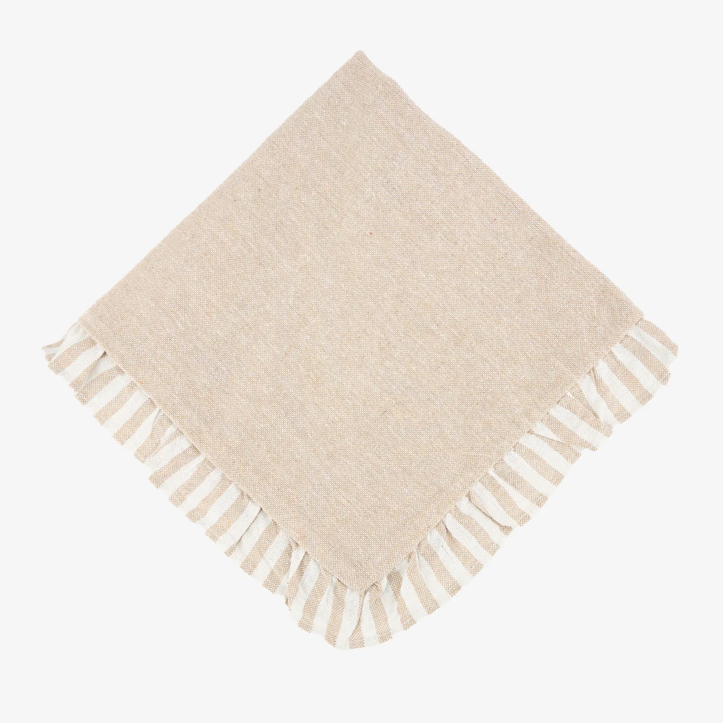 Funda de cojín de algodón volante beige Timoti 45x45cm