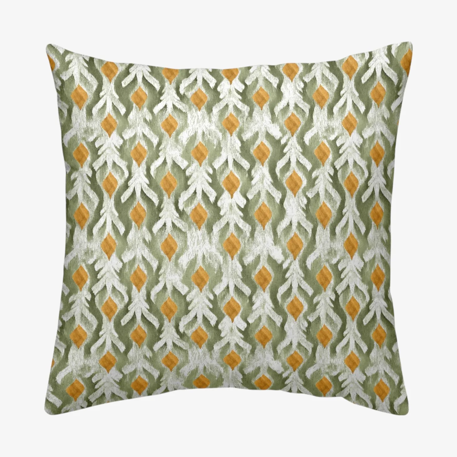 Funda de cojín de algodón verde y naranja cuadrada Tarka 45x45cm