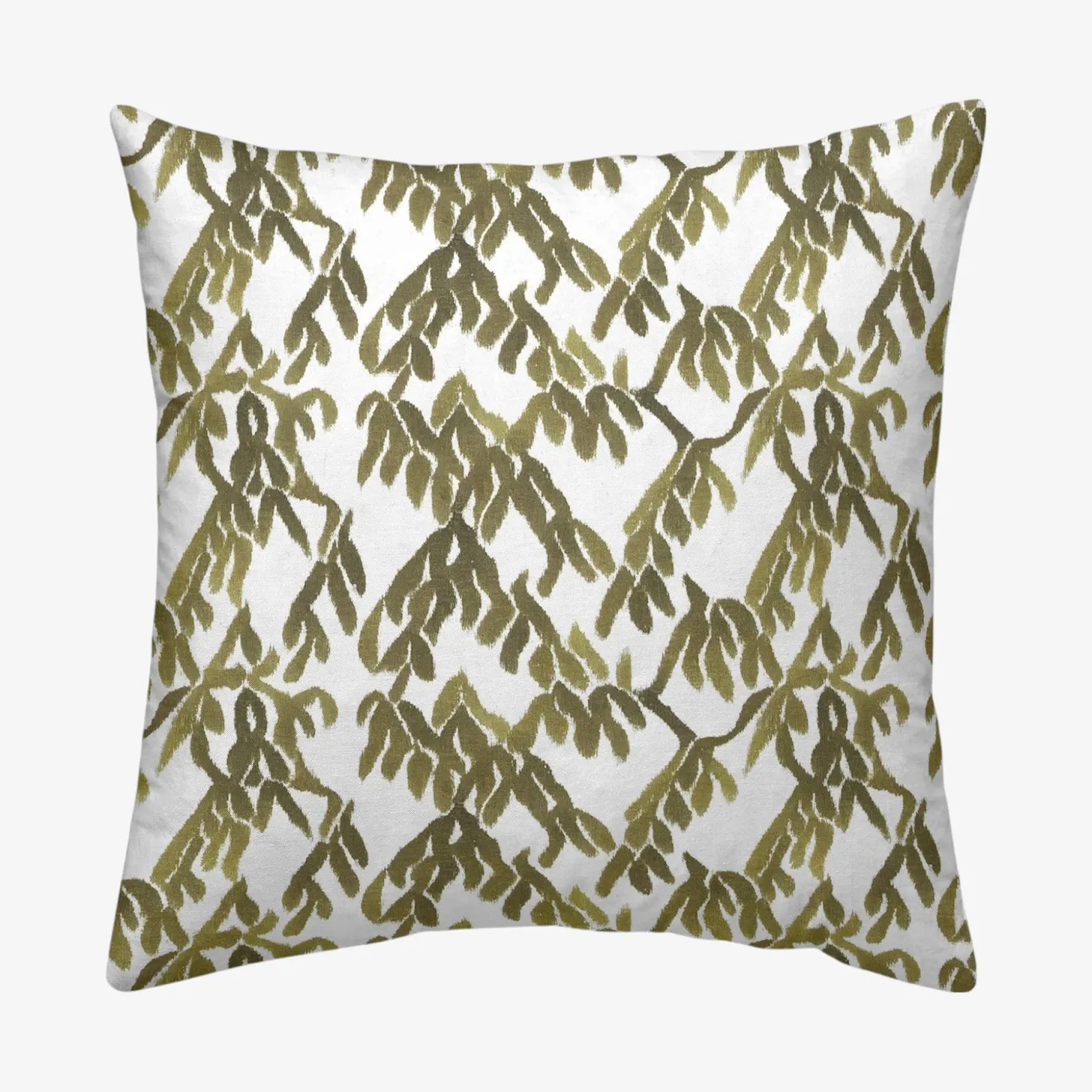 Funda de cojín de algodón verde y blanca cuadrada Nalia 45x45cm