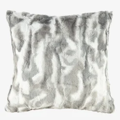 Funda de cojín de pelo gris 45x45cm