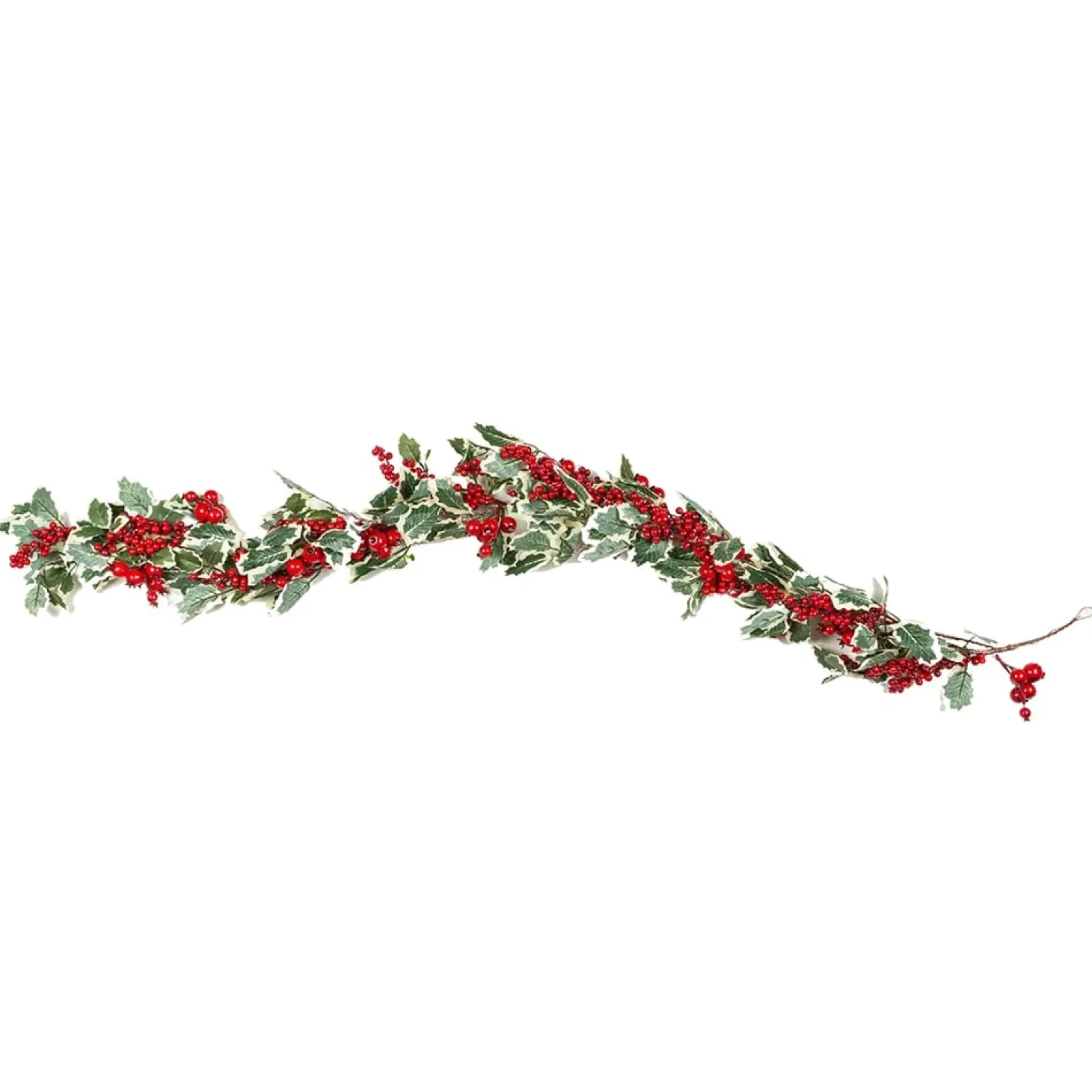 Guirnalda de acebo y frutos rojos 140cm