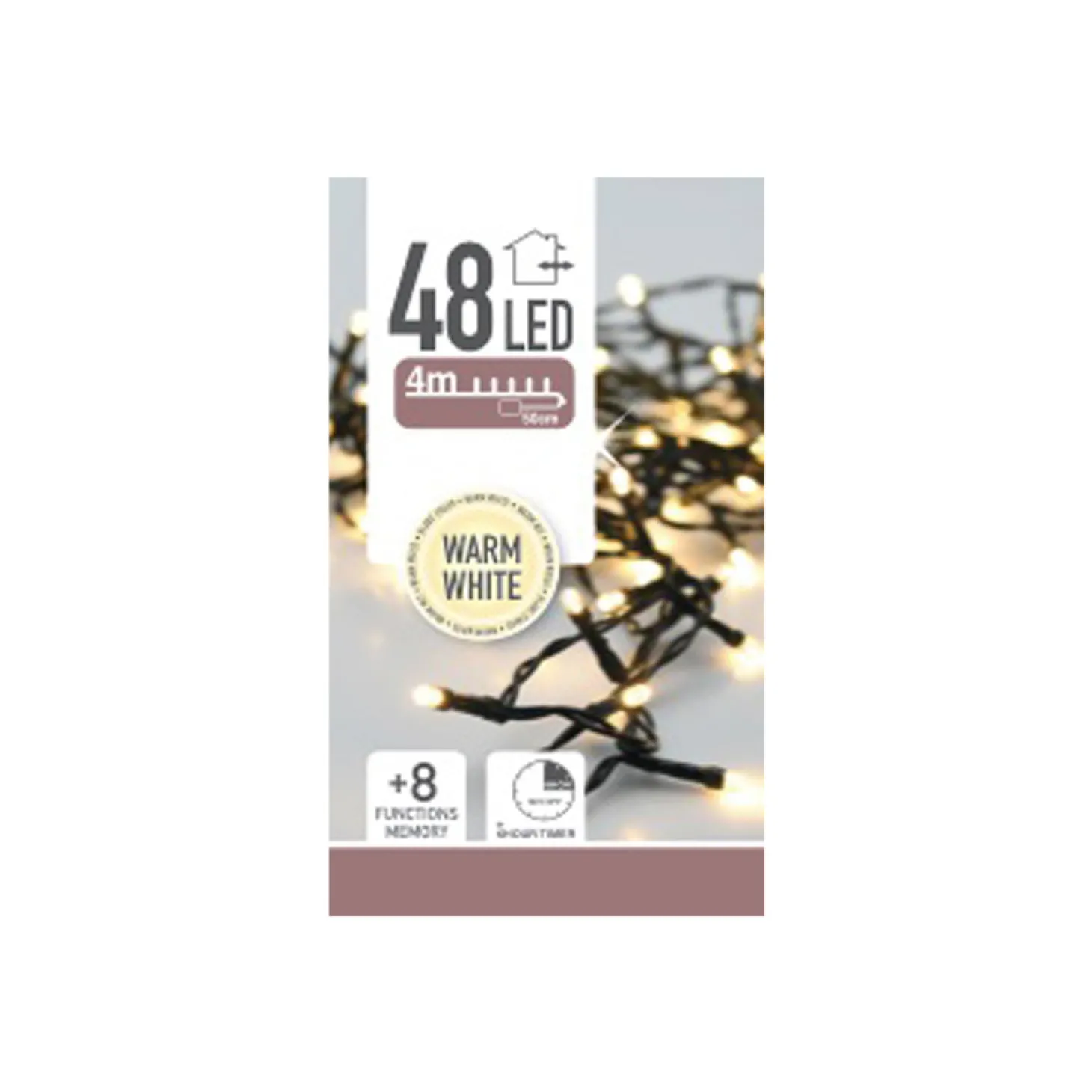 Guirnalda de luces exterior 48 LEDs luz cálida 4m