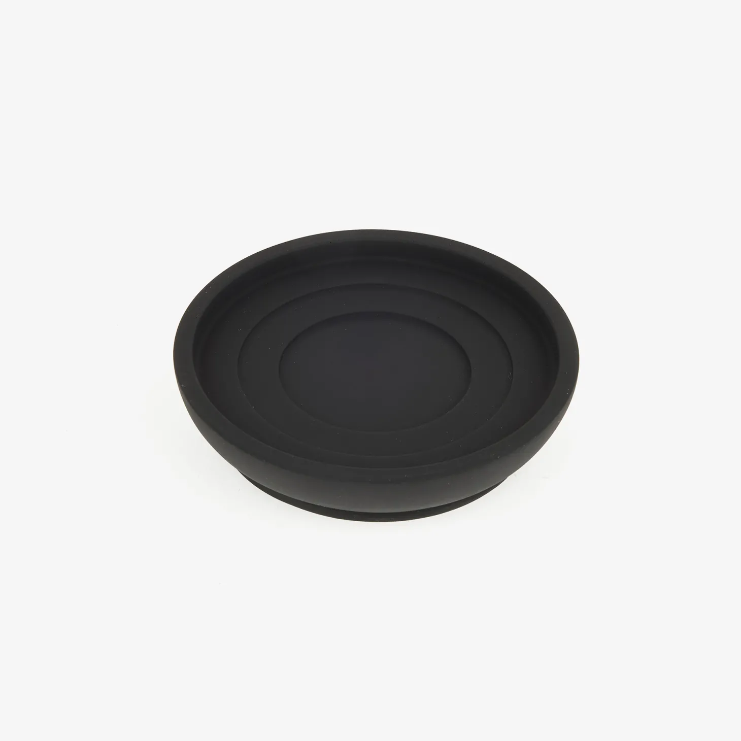 Jabonera negra de poliresina Carbon Ø11cm