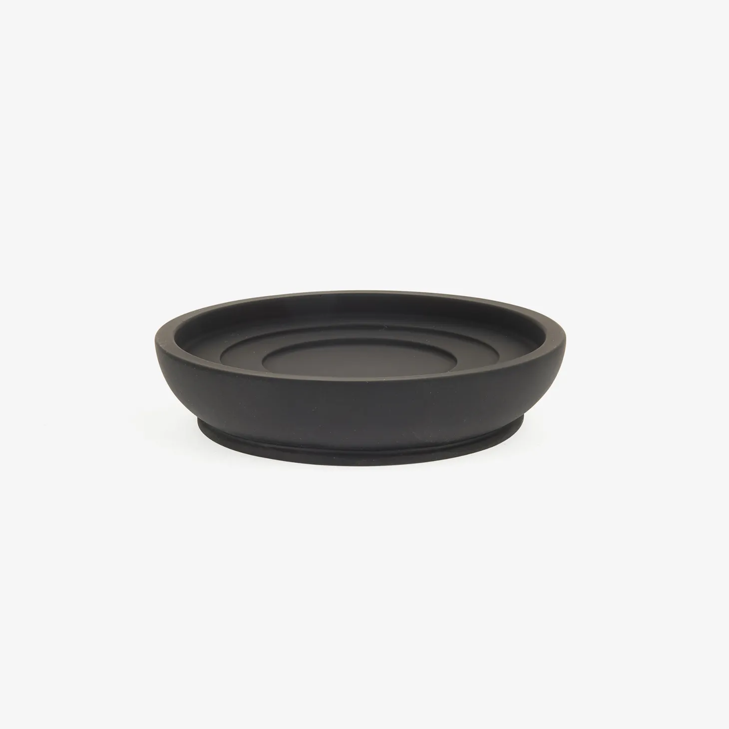 Jabonera negra de poliresina Carbon Ø11cm