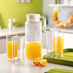Jarra de agua de cristal con tapa Quadro 1,1L