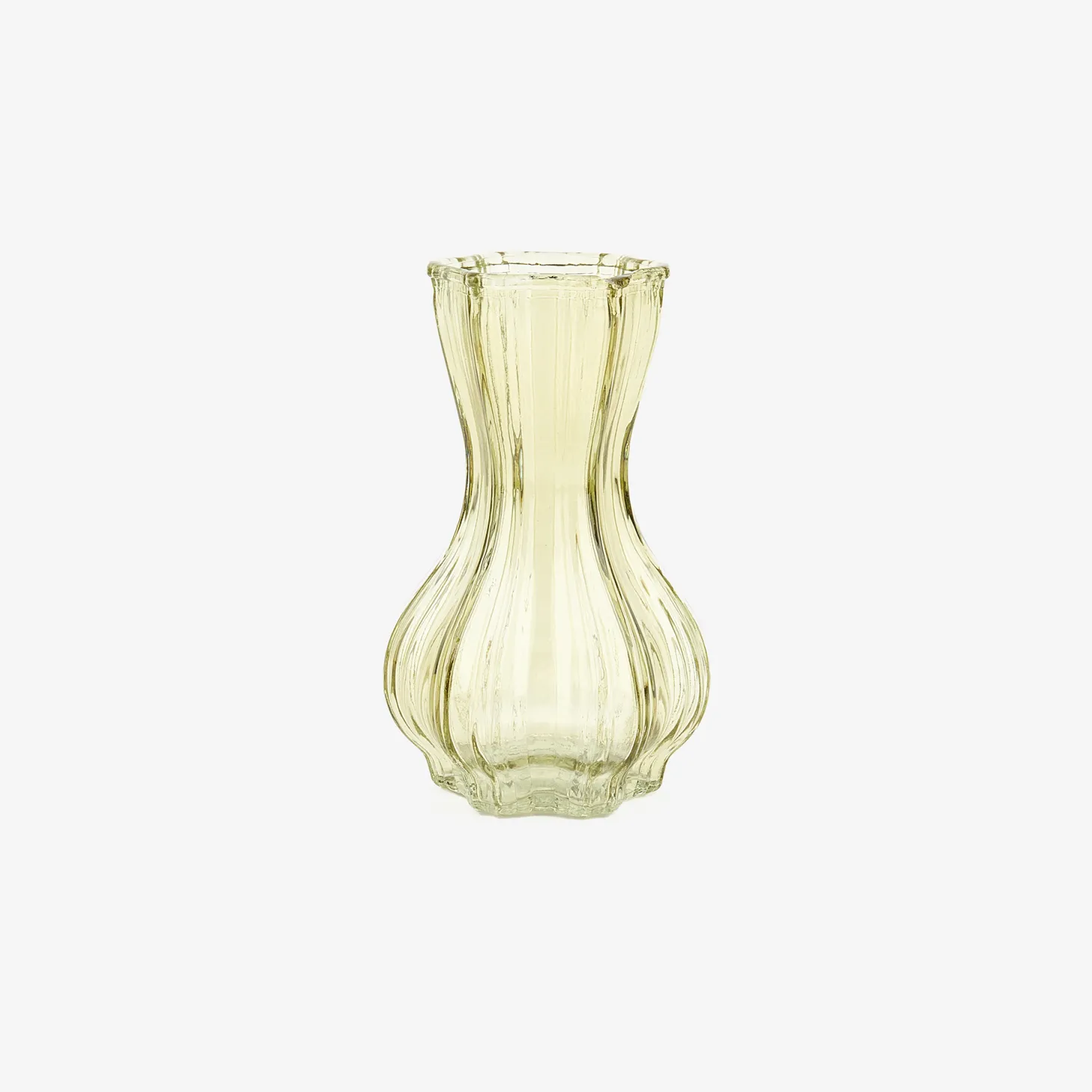 Jarrón de cristal verde Dalmar Ø9x15cm